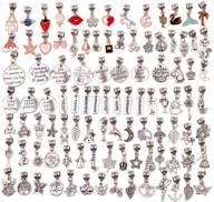 📿 versatile 100-piece bracelet dangle charms spacer beads: ideal for jewelry making, inspirational necklaces, pendant bails, connectors | gold plated enamel, tibetan antique silver | assorted mix (100pcs) logo