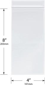 img 1 attached to 🔒 Plymor 4 Mil Heavy Duty Plastic Reclosable Zipper Bags, 4" x 8" - Pack of 100