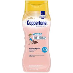 img 4 attached to 🧴 Coppertone WaterBabies SPF 50 Sunscreen Lotion - Pediatrician Recommended for Kids & Babies, Broad Spectrum UVA/UVB Sun Protection (8 fl. Oz.)