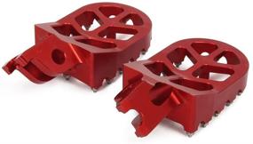 img 2 attached to 🔴 JFG RACING Red Billet MX Wide Foot Pegs for Honda CR125/250R, CRF150R, CRF250R, CRF250X, CRF450R, CRF450RX, CRF450X, CRF250L/M & CRF250RALLY (02-18, 07-18, 04-17, 05-17, 12-17)