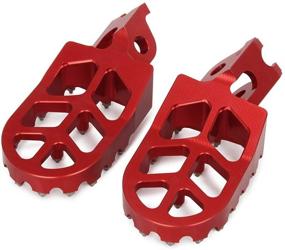 img 3 attached to 🔴 JFG RACING Red Billet MX Wide Foot Pegs for Honda CR125/250R, CRF150R, CRF250R, CRF250X, CRF450R, CRF450RX, CRF450X, CRF250L/M & CRF250RALLY (02-18, 07-18, 04-17, 05-17, 12-17)