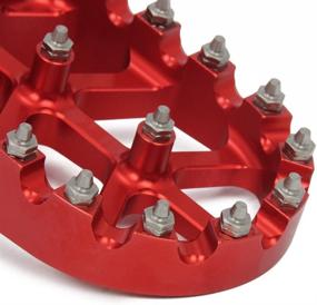 img 1 attached to 🔴 JFG RACING Red Billet MX Wide Foot Pegs for Honda CR125/250R, CRF150R, CRF250R, CRF250X, CRF450R, CRF450RX, CRF450X, CRF250L/M & CRF250RALLY (02-18, 07-18, 04-17, 05-17, 12-17)