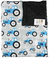 baby blanket tractors black minky logo