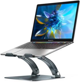 img 4 attached to 💻 Nulaxy Laptop Stand - Ergonomic Adjustable Height Angle Riser Holder for MacBook, Air, Pro, Dell XPS, Samsung, Alienware - Fits 11-17" Laptops - Supports Up to 44 Lbs - Space Grey
