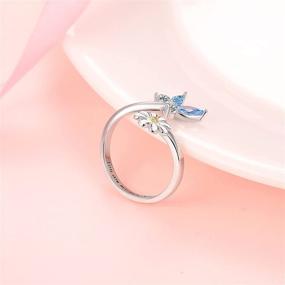 img 1 attached to 925 Sterling Silver Adjustable Butterfly Daisy Ring