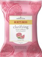 🍊 burts bees clarifying facial cleanser towelettes: makeup remover wipes with pink grapefruit, 30 count logo