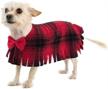 poocho fleece dog poncho plaid logo