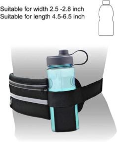 img 3 attached to 🏃 Versatile Running Belt with Reflective Strip, Water Bottle Holder, and Multiple Storage Compartments for Men and Women | Fanny Pack to Store iPhones & Android Samsung Phones – Lightweight & Immobile Design