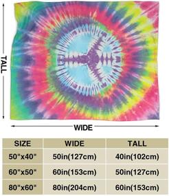 img 2 attached to 🌈 SARA NELL Rainbow Tie-Dye Flannel Blanket: Colorful Peace Design for Kids, Teens, and Adults | Super Soft Comfy Plush Throw - 40x50 Inch