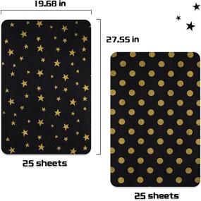 img 1 attached to 🎁 50 Sheets of Bulk Black and Gold Tissue Paper, 20x28 inches – Perfect for Gift Bags, DIY Crafts, and Graduation, Birthday, or Holiday Party Decorations