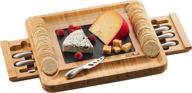 mitbak charcuterie board tray with 12 cheese utensils: bamboo serving tray & cutting board platter – perfect christmas gift, size: 16 x 13 x 2 inches logo