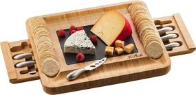 img 4 attached to MITBAK Charcuterie Board Tray with 12 Cheese Utensils: Bamboo Serving Tray & Cutting Board Platter – Perfect Christmas Gift, Size: 16 x 13 x 2 Inches