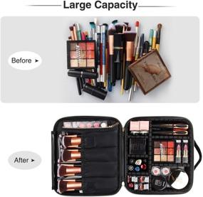 img 2 attached to 💼Чехол для косметики Chomeiu Travel - компактный косметический органайзер и сумка для аксессуаров в черном цвете.