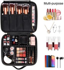 img 1 attached to 💼 Chomeiu Travel Makeup Case - Compact Cosmetic Organizer & Accessories Bag in Black
