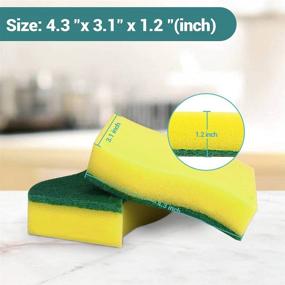 img 1 attached to Efficient and Stink-Free AIDEA Heavy Duty Scrub Sponge - 12 Count for Easy, Eco-Friendly Cleaning of Dishes, Pots, and Pans