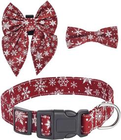 img 4 attached to Gllai Pet Puppy Collar with Bowtie and Flower Decoration - Dual-Purpose Design for Comfort, Adjustable and Cute Bow Collar with Metal Buckle, Complete with Matching Dog Leash