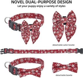 img 3 attached to Gllai Pet Puppy Collar with Bowtie and Flower Decoration - Dual-Purpose Design for Comfort, Adjustable and Cute Bow Collar with Metal Buckle, Complete with Matching Dog Leash