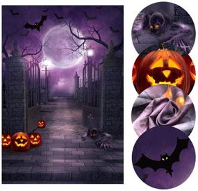 img 1 attached to 🎃 OurWarm 5x7ft Halloween Photo Backdrop: Enhance Halloween Party Decorations with Photography Background and Cloth Props
