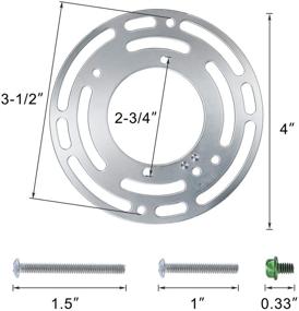 img 3 attached to 🔧 Universal Round Light Crossbar Mounting Bracket - 4 Inch Diameter with Ground Screw and Acorn Cap Nuts for Wall Light, Chandelier - (1 Pack)