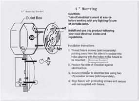 img 2 attached to 🔧 Universal Round Light Crossbar Mounting Bracket - 4 Inch Diameter with Ground Screw and Acorn Cap Nuts for Wall Light, Chandelier - (1 Pack)