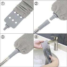 img 2 attached to 🧹 Telescopic Retractable Gap Cleaning Brush with 2 Cloth Covers - Microfiber Hand Duster for Wet and Dry Cleaning, Ideal for Dust, Ash, and Debris – Ultimate Home Bed Sofa Furniture Gap Cleaner