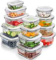 🍽️ glass storage containers with lids (13-pack) - airtight glass food storage containers - meal prep glass containers - food containers by prep naturals логотип