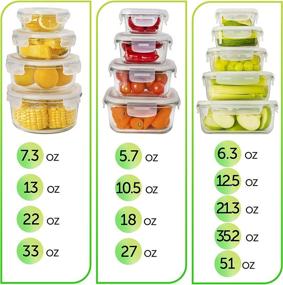 img 3 attached to 🍽️ Glass Storage Containers with Lids (13-Pack) - Airtight Glass Food Storage Containers - Meal Prep Glass Containers - Food Containers by Prep Naturals