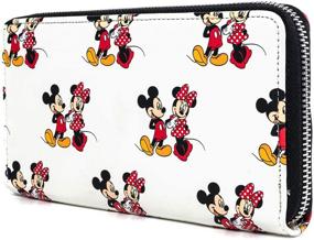 img 3 attached to 🐭 Бумажник с молнией Loungefly Disney Mickey and Minnie Mouse с полной печатью.