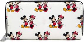 img 2 attached to 🐭 Бумажник с молнией Loungefly Disney Mickey and Minnie Mouse с полной печатью.