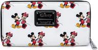 🐭 бумажник с молнией loungefly disney mickey and minnie mouse с полной печатью. логотип