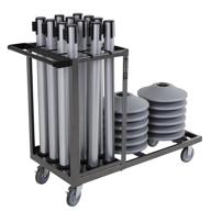 🚶 us weight statesman stanchion cart kit: 12 premium silver steel stanchions for efficient crowd control logo