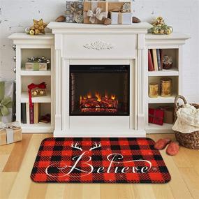img 1 attached to Christmas Buffalo Check Lattice Doormat Believe