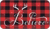 christmas buffalo check lattice doormat believe logo