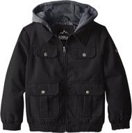 ixtreme faux wool bomber coat with hood for big boys logo