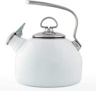 chantal tea kettle - classic harmonica whistling teakettle, 1.8 quart, white логотип