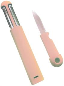 img 4 attached to 🍴 Napoling Multi-function 3 in 1 Stainless Steel Peeler: Versatile Julienne Grater & Slicer (Sakura Pink)