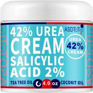 👣 urea 42% foot cream with salicylic acid - 4 oz for moisturizing, rehydrating, and nourishing dry skin on feet, knees, and elbows logo