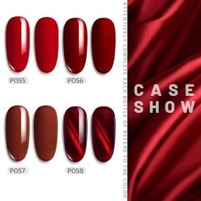 img 3 attached to 💅 PEWETE Classic Red Series Cat Eye Gel Nail Polish - 7.5ml Home Manicure Gel Polish with Base Coat and Top Coat (10ml) - Soak Off UV Cured