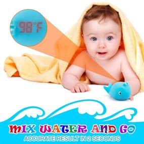 img 3 attached to MotherMed Baby Bath Thermometer and Floating Whale Bath Toy - Fast and Accurate Water Temperature Indicator for Bathtub and Swimming Pool - Fahrenheit