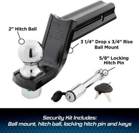 img 3 attached to 🔒 TOWSMART Class III X Mount Security Starter Kit with 2" Ball & 5/8" Locking Pin, 3.25" Drop x 2" Rise, 5000 lbs