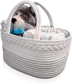 img 4 attached to Baby Diaper Caddy - Nursery Storage Bin and Car Organizer for Diapers and Baby Wipes - Perfect Baby Shower Gift Basket