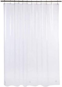 img 4 attached to AmazerBath Plastic Shower Curtain: Heavy Duty Clear Stones, Thick 72x72 Inches EVA 8G Bathroom Curtains