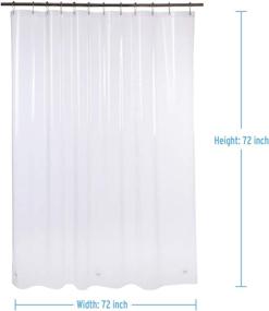 img 3 attached to AmazerBath Plastic Shower Curtain: Heavy Duty Clear Stones, Thick 72x72 Inches EVA 8G Bathroom Curtains