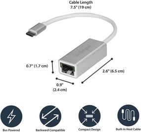 img 1 attached to StarTech.com USB-C to Gigabit Ethernet Adapter - Aluminum - Thunderbolt 3 Port Compatible - USB Type C Network Adapter - US1GC30A