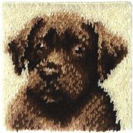 🐶 wonderart latch-hook kit - chocolate dog, 12x12 inches logo