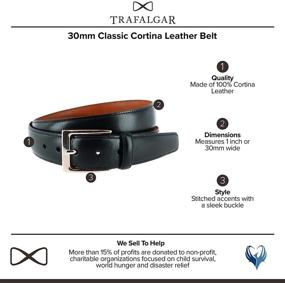 img 2 attached to 👔 Black Cortina Leather Men's Belts – Trafalgar Classic Accessories