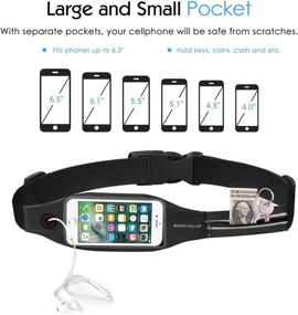 img 2 attached to 🏃 Rhino Valley Running Belt Waist Pack - Dual Pocket Sports Fanny Pack for iPhone 13/12/11 - Clear Touch Screen Compatible - Fitness Workout Belt