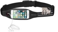 🏃 rhino valley running belt waist pack - dual pocket sports fanny pack for iphone 13/12/11 - clear touch screen compatible - fitness workout belt logo