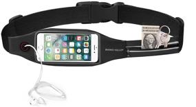 img 4 attached to 🏃 Rhino Valley Running Belt Waist Pack - Dual Pocket Sports Fanny Pack for iPhone 13/12/11 - Clear Touch Screen Compatible - Fitness Workout Belt