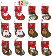 🎁 12-piece mini christmas 3d stockings gift &amp; treat bags set for christmas tree decor logo